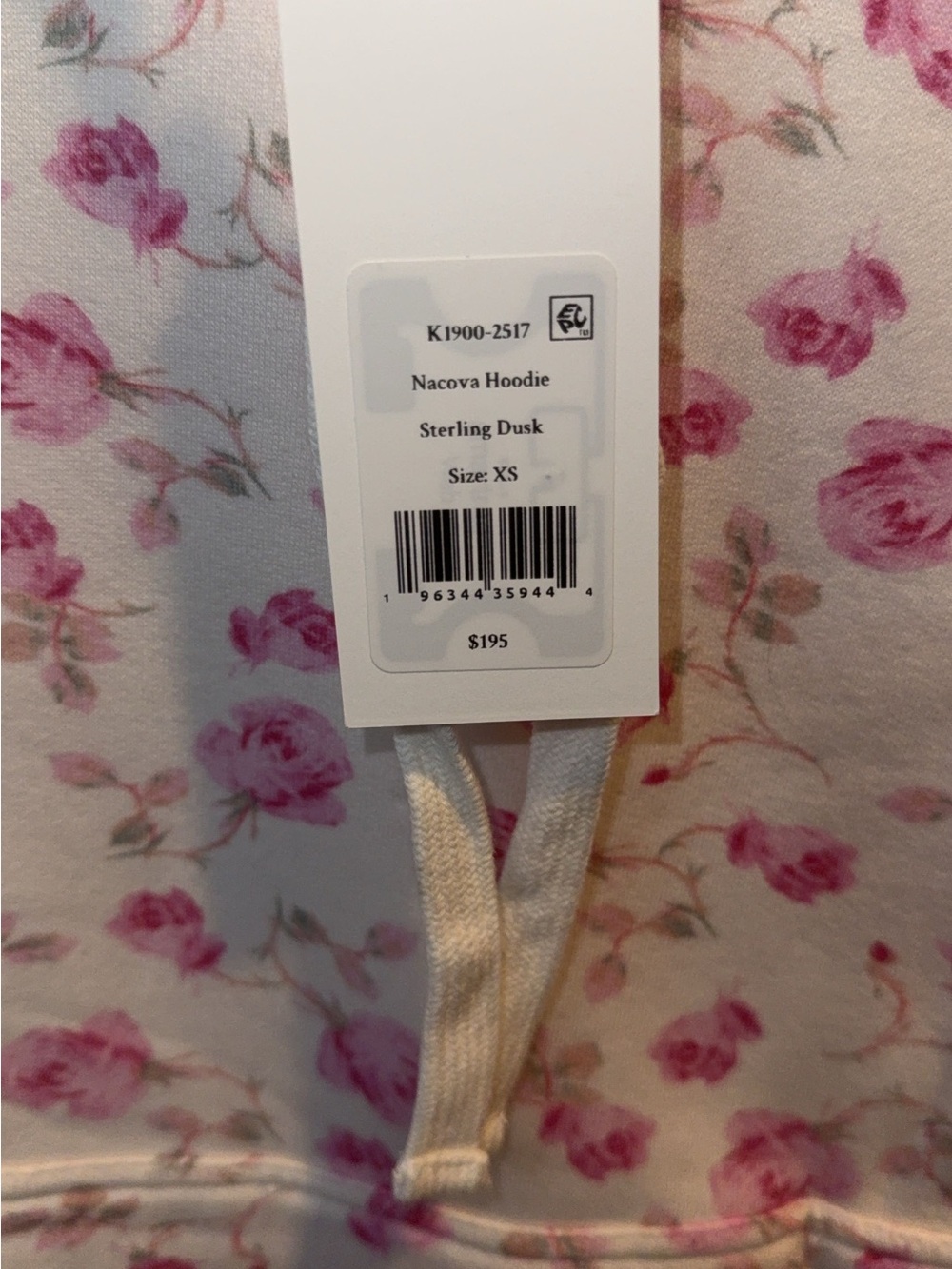 LoveShackFancy Nacova Hoodie Sterling Dusk BNWT! XS - Picture 4 of 4